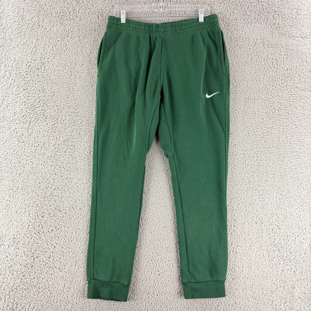 Nike Club Fleece Joggers Mens L Green Drawstring Sweatpants 716830-341 Cotton